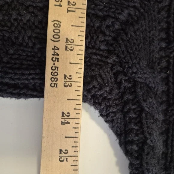 Vintage Chaussport Women Large Chunky Knit Cardigan Sweater Fair Isle Cable - Picture 7 of 9